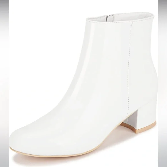 White Ankle Boots for Women - Picture 2 of 9